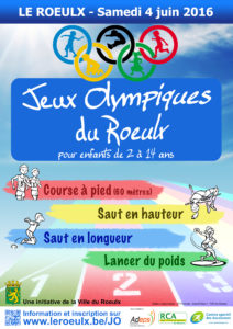 Jeux Olympiques du Roeulx pour les enfants de 2 à 14 ans le samedi 4 juin 2016