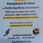 Nouveau championnat de futsal au Centre sportif des Ascenseurs à partir de septembre