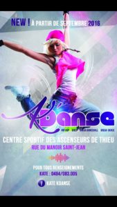 Nouveauté danse à partir de septembre 2016