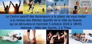Mérites Sportifs de la Ville du Roeulx 2017-2018