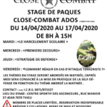 Stage de Close-Combat le 14 avril 2020