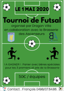 Tournoi de Futsal le 1 mai 2020