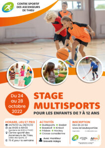 COMPLET - Stage multisports du 24 au 28 octobre 2022