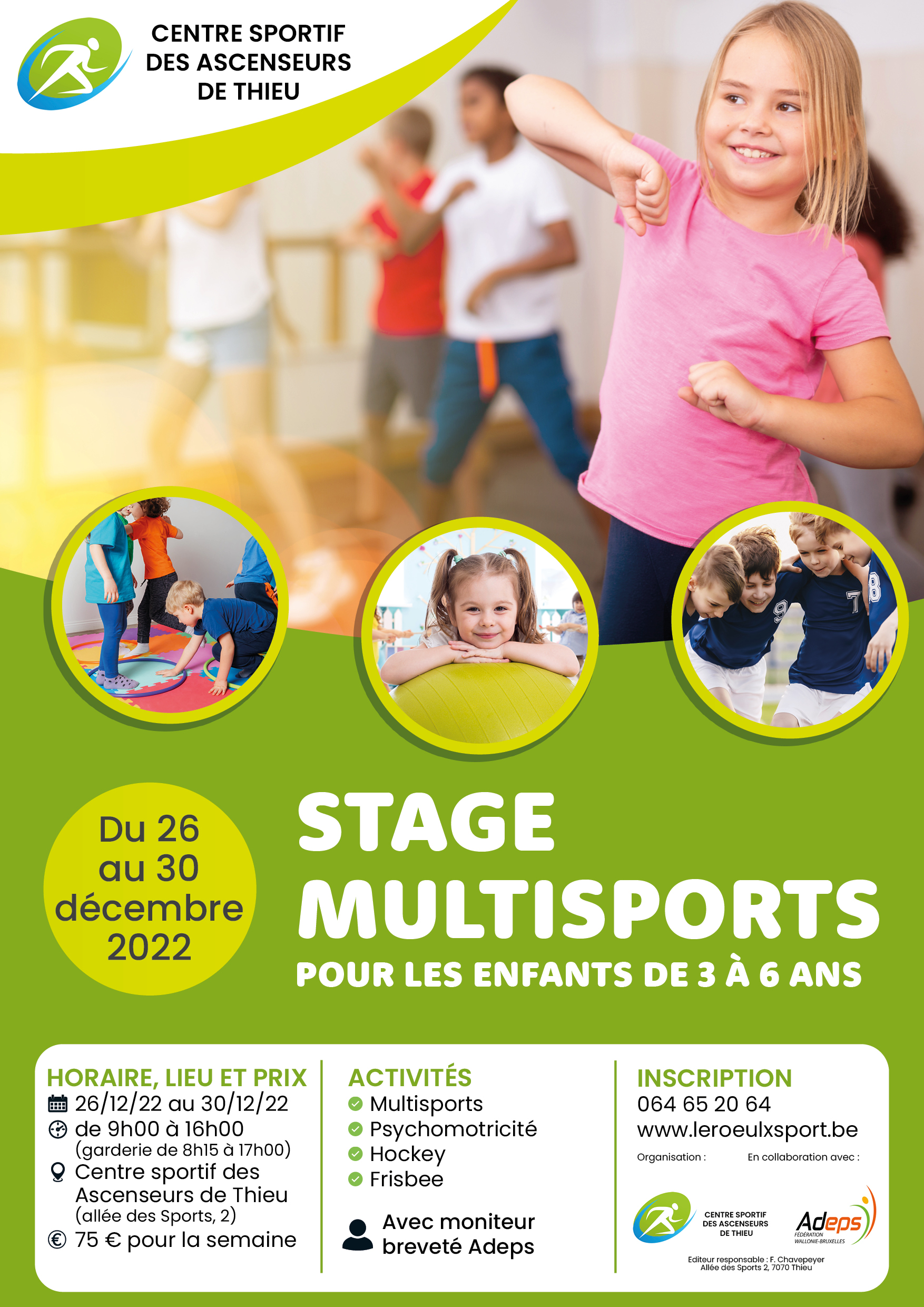 Stage sportif carnaval 2022 – Centre sportif des Ascenseurs