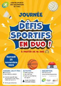 Journée : Défis sportifs en Duo le samedi 25/11/2023